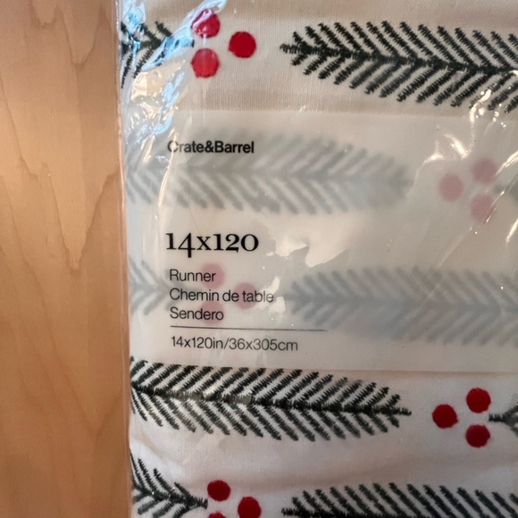 Crate & Barrel Festive Table Runner - Picture 2 of 4